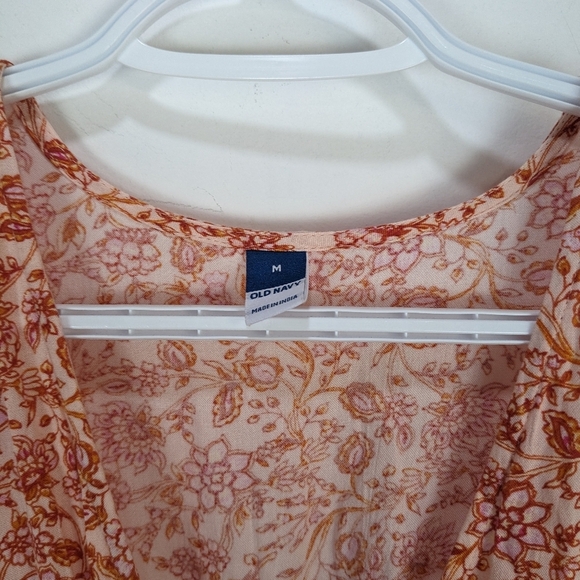 NWT Old Navy Waist Defined Crepe Side Cutout Maxi Pink Ditsy Floral Medium - Picture 10 of 14